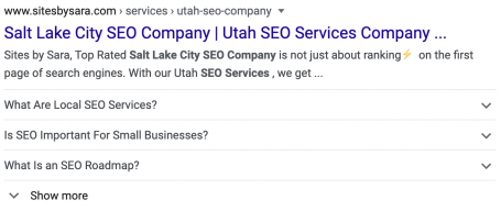 FAQs Featured Snippets via Structured Data Search Engine Results Page
